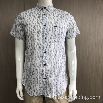 पुरुष 100% कपास प्रिंट लघु आस्तीन शर्ट